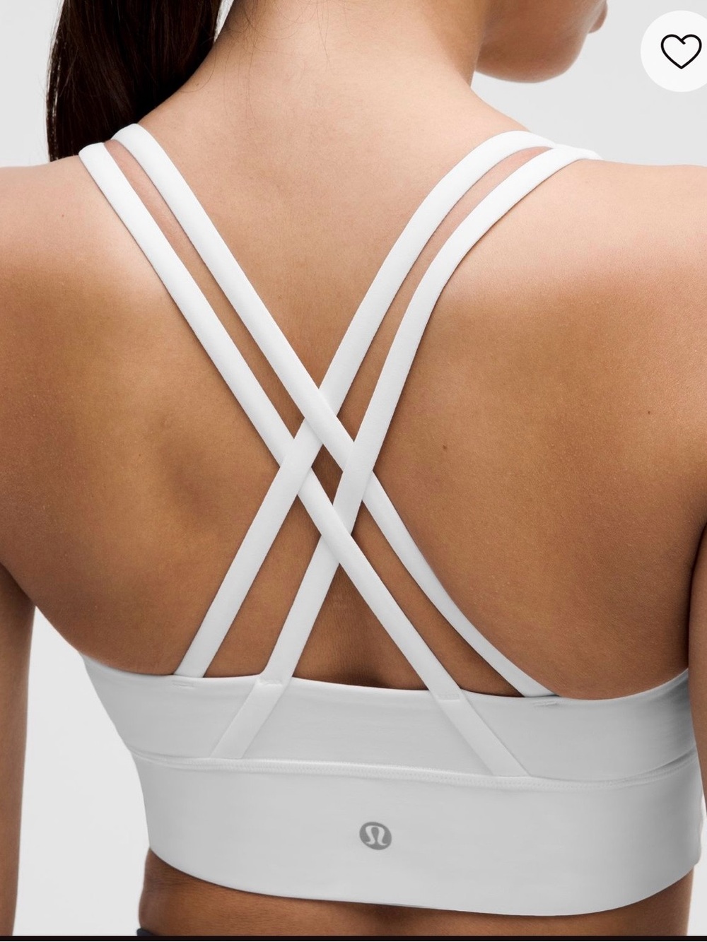 lululemon athletica White Crossback Strappy Sports Bra